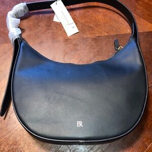 Banana Republic Midnight Black Leather Hobo Bag